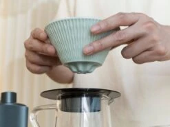 Loveramics | Flatbed Coffee Dripper(Loveramics Flatbed Coffee Dripper) -Cafuné Boutique Loveramics Brewers flatbed coffee dripper in use