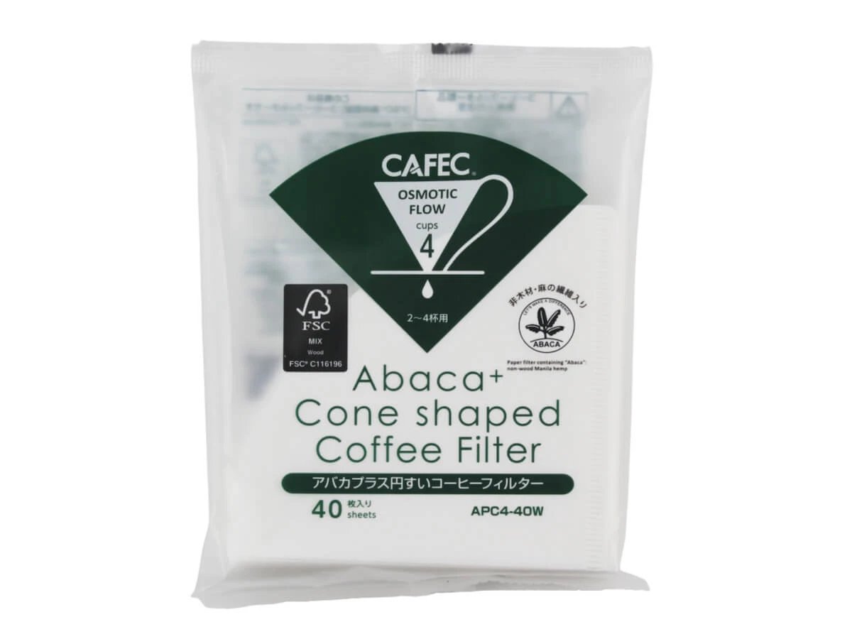 CAFEC | Abaca+ Conical Coffee Paper Filters (40pk)(Cafec abaca conical paper filters 40pk) CAFEC | Abaca+ Conical Coffee Paper Filters (40pk)(Cafec Abaca Conical Paper Filters 40pk) -Cafuné Boutique cafec abaca plus paper filter 4 cup 40