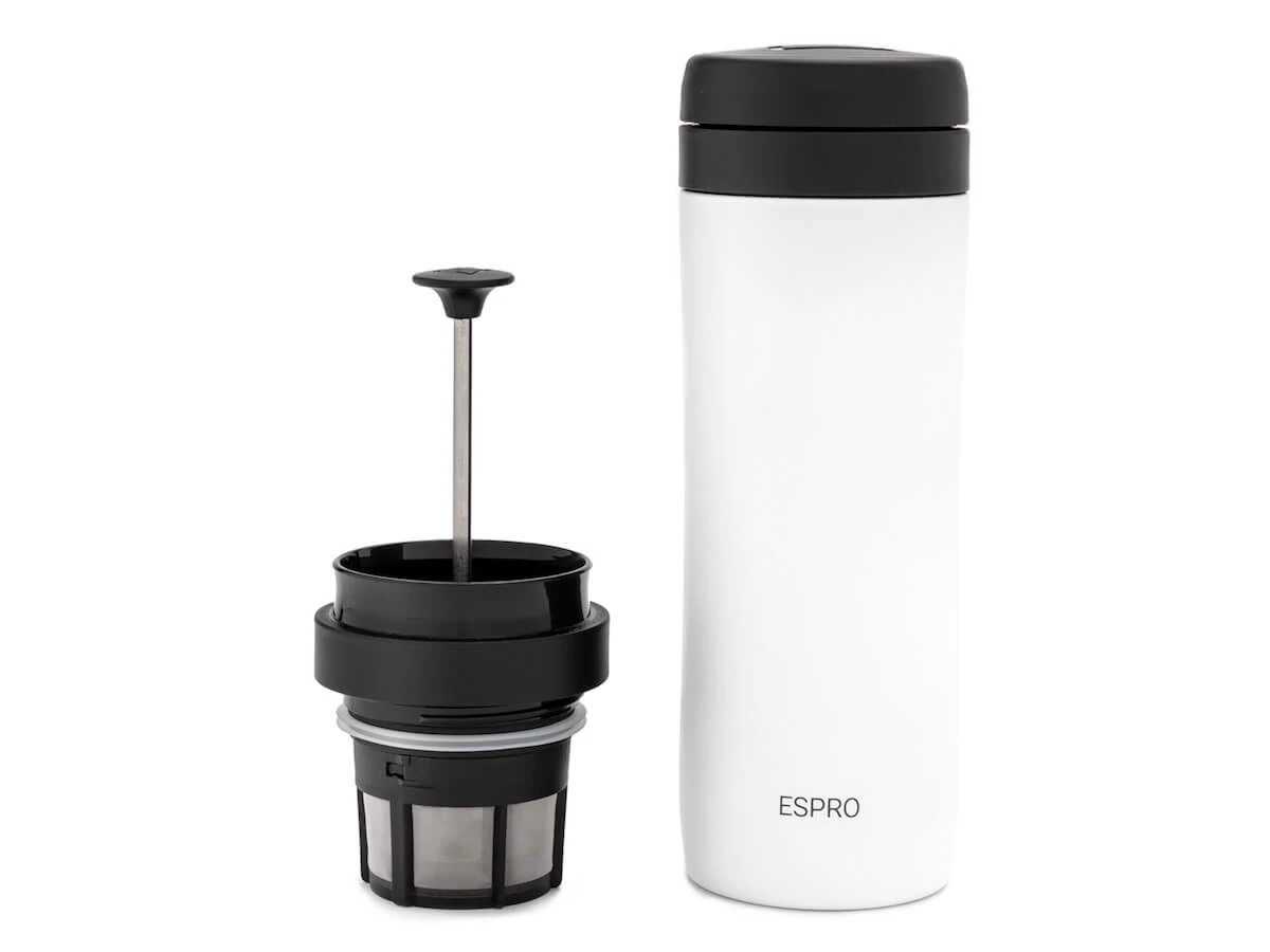 Espro | P1 Travel Coffee Press - Chalk White(Espro p1 travel press chalk white) Espro | P1 Travel Coffee Press - Chalk White(Espro P1 Travel Press Chalk White) -Cafuné Boutique espro p1 travel press matte white 3