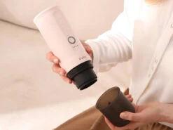 OutIn | Nano Portable Electric Espresso Machine - Rose Quartz (Limited Edition)(Outin Nano Portable Electric Espresso Machine Rose Quartz Limited Edition) -Cafuné Boutique outin nano portable espresso machine bcfr rose quartz lifestyle 6